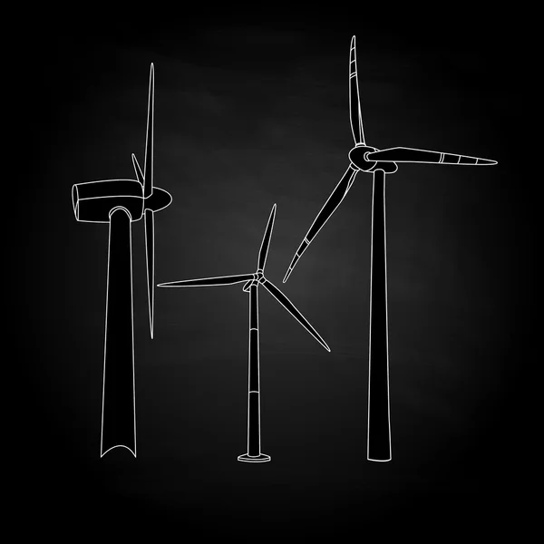 Wind turbine illustratie. Vector. — Stockvector