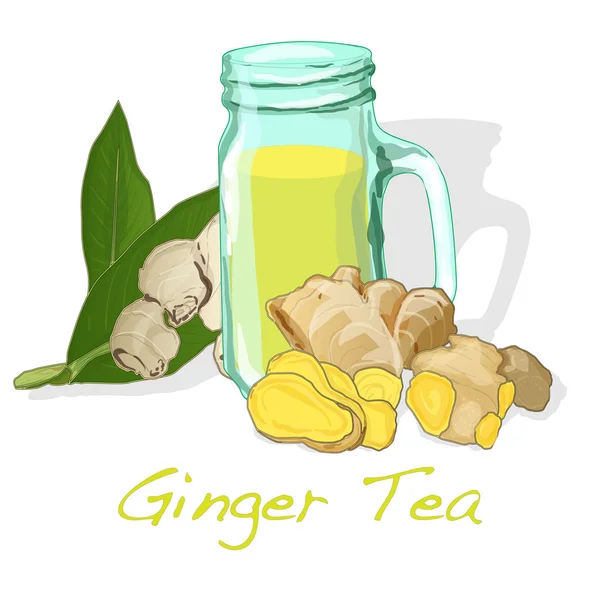 Illustration vectorielle du thé au gingembre — Image vectorielle