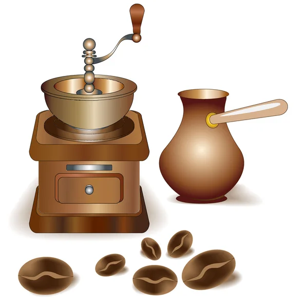 Set moulin à café — Image vectorielle