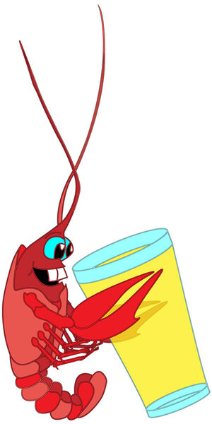 crayfish isolated white background