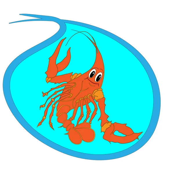 Shrimp cartoon character — Stock Vector