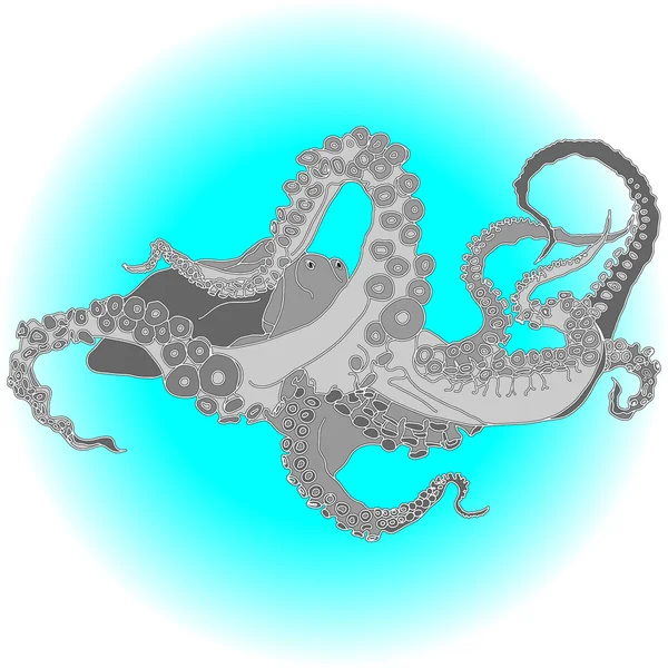 Disegno vettoriale di un polpo / Kraken — Vettoriale Stock