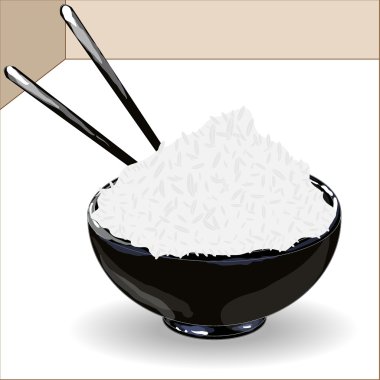 Pirinç Donburi/kase/Cup çizimi 
