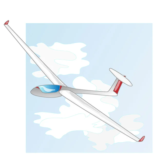 Zweefvliegtuig hangglider illustratie — Stockvector