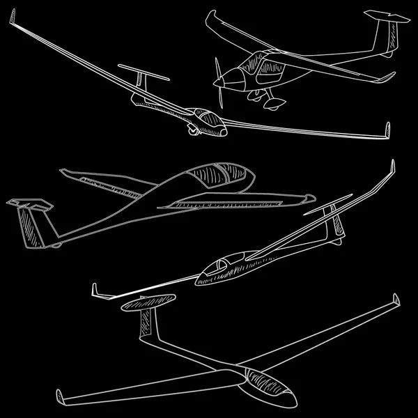 Glider sailplane illustration — Stock Vector