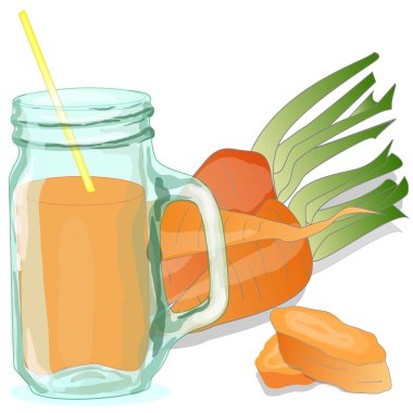 Taze sıkılmış havuç suyu