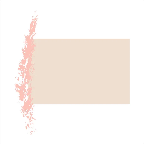 Fondo rectángulo beige para texto, púa rosa. — Vector de stock