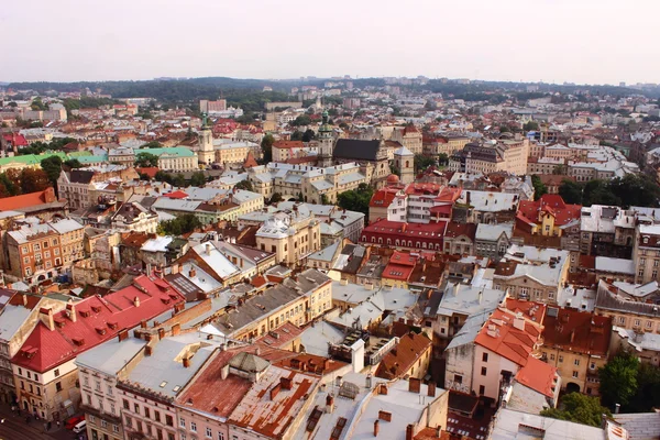 Lviv şehrin Üstten Görünüm
