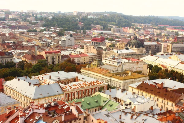 Lviv şehrin Üstten Görünüm