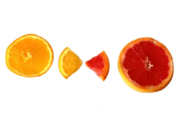 Deux tranches d'orange et de pamplemousse — Photo