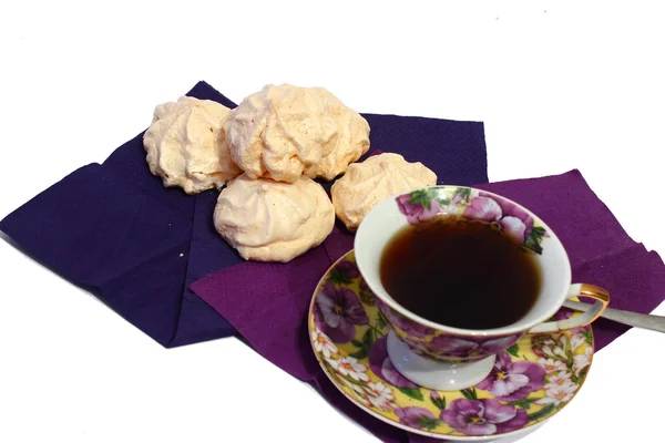 Ζεστό τσάι και μαρέγκα — Φωτογραφία Αρχείου