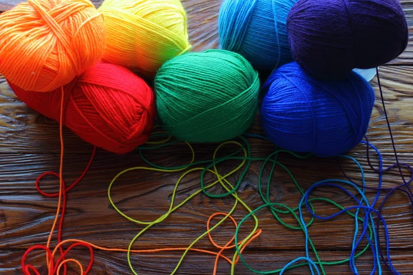 Esferas de fios para tricotar — Fotografia de Stock
