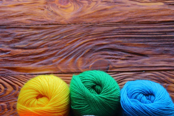 Three ball of yarn for knitting — Stock Photo, Image