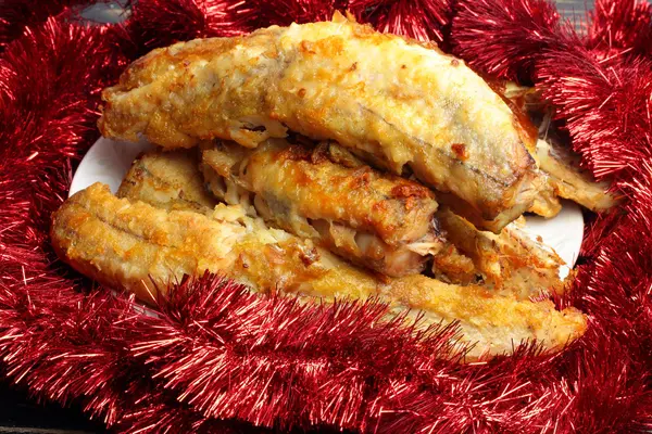 Baked Christmas fish — Stock Photo, Image