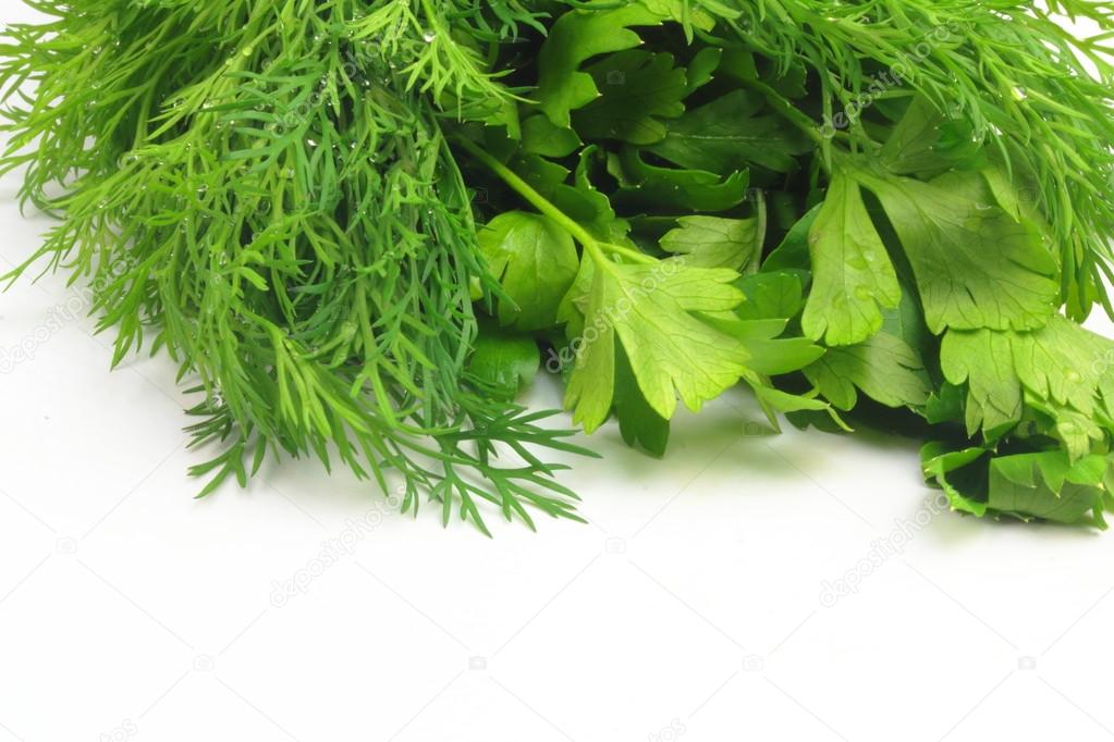 freshly picked dill and parsley