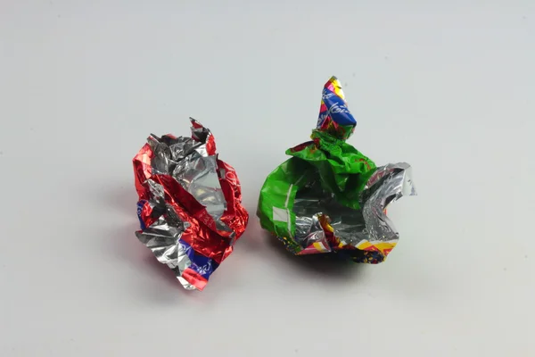 从糖果的空糖果包装纸 — 图库照片