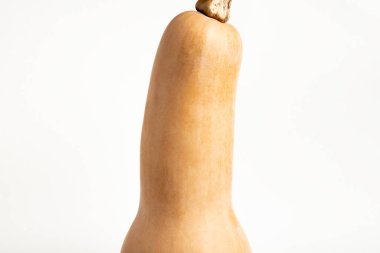 Sade beyaz bir arkaplanda balkabağı setinin yakın çekimi..