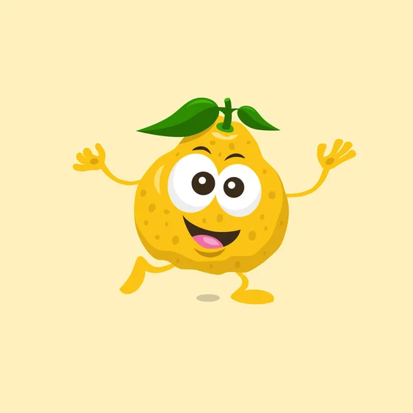 Ilustração Mascote Frutas Ugli Feliz Bonito Com Grande Sorriso Isolado —  Vetores de Stock