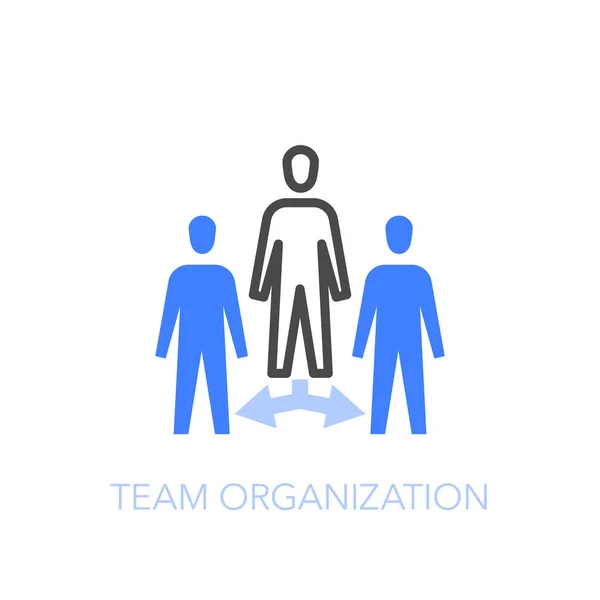 Symbole Organisation Équipe Avec Des Employés Dans Structure Hiérarchique Facile — Image vectorielle