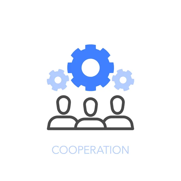 Σύμβολο Συνεργασίας Μια Ομάδα Ανθρώπων Που Συνεργάζονται Εύκολο Στη Χρήση — Διανυσματικό Αρχείο
