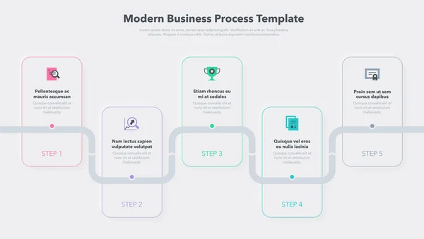 5 adımlı modern iş planı. Web siteniz veya sunumunuz için kullanması kolay.