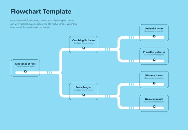 Prosta Infografika Dla Szablonu Schematu Miejscem Zawartość Wersja Niebieska Płaska — Wektor stockowy