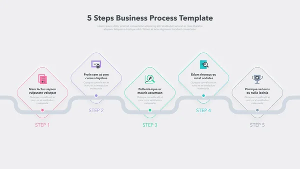 Modèle Moderne Processus Affaires Avec Étapes Facile Utiliser Pour Votre — Image vectorielle