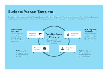 4 basamaklı modern iş şablonu - mavi versiyonu. Web siteniz veya sunumunuz için kullanması kolay.