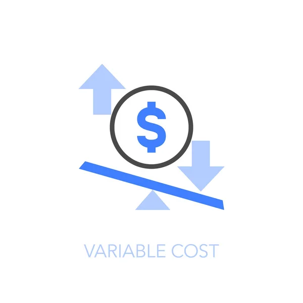 Variabilní Symbol Nákladů Symbolem Dolaru Zvýšit Snížit Šipky Snadné Použití — Stockový vektor