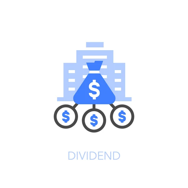 Símbolo Dividendo Com Saco Dinheiro Uma Classe Acionistas Fácil Usar — Vetor de Stock