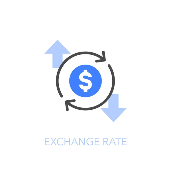 Exchange Rate Symbol Dollar Currency Growing Decreasing Rate Arrows Easy — ストックベクタ