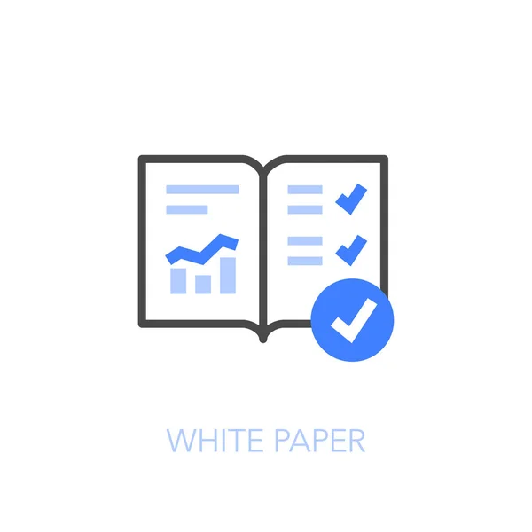 Símbolo Papel Branco Com Documento Informativo Uma Marca Verificação Fácil —  Vetores de Stock