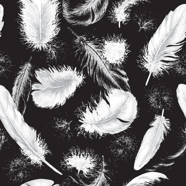 Des panaches blancs volants sur noir — Image vectorielle