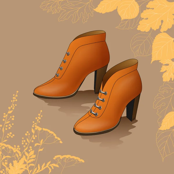 Autumn shoes. — Stock Vector