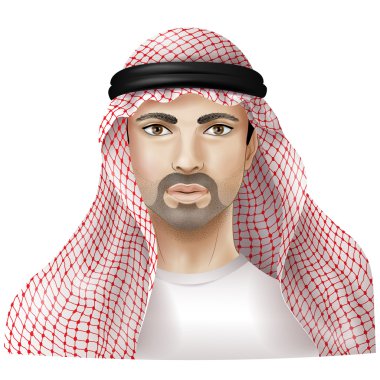 Man dressed in keffiyeh clipart