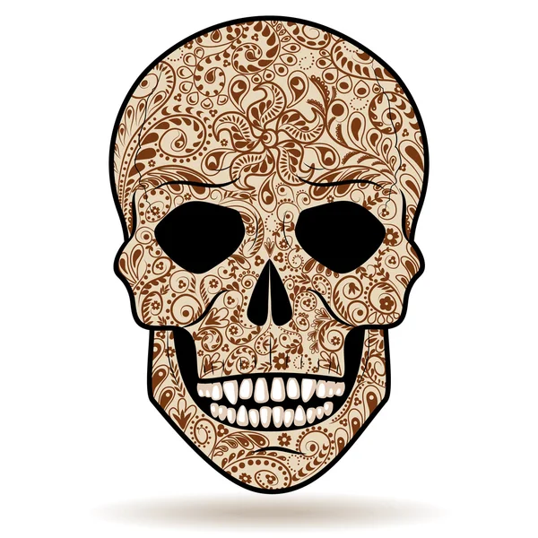 Patterned human skull — Stock Vector