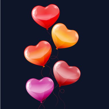 renkli kalp şekilli balonlar