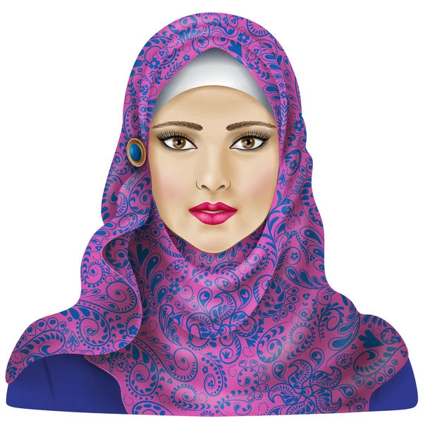 Chica musulmana en hijab — Vector de stock