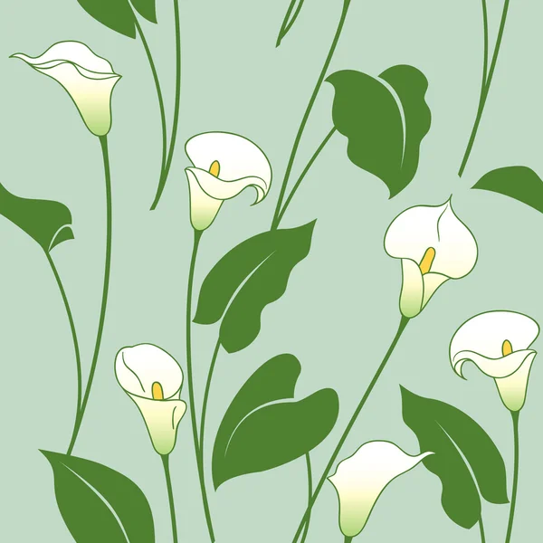 Pola bunga bakung Calla - Stok Vektor