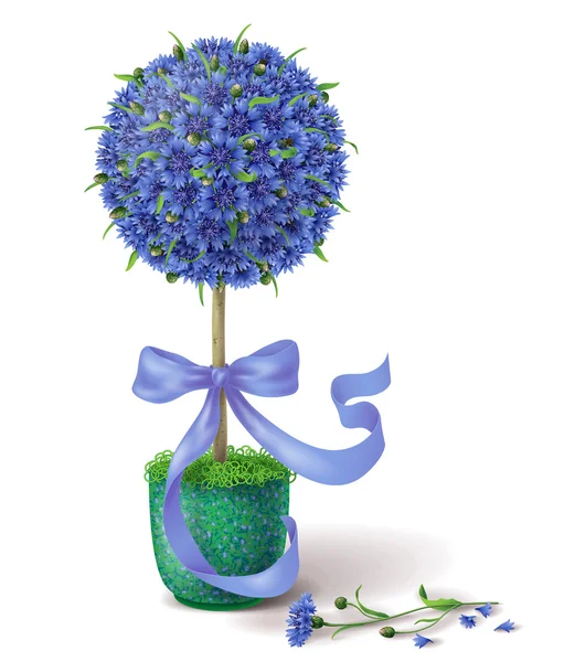 Flor de verano Topiary — Vector de stock