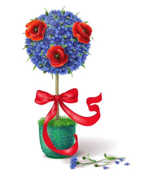 Zomer bloem Topiary — Stockvector