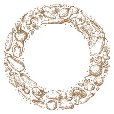 Sebze yuvarlak çerçeve