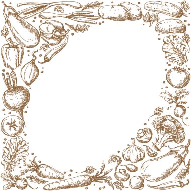 sebze oval çerçeve