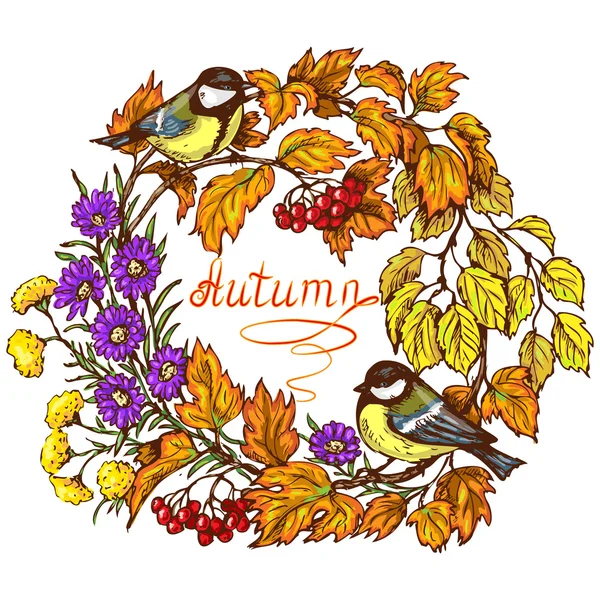 Cadre d'automne coloré — Image vectorielle