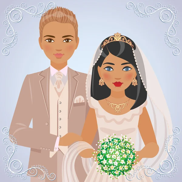 La coppia promessa sposa — Vettoriale Stock
