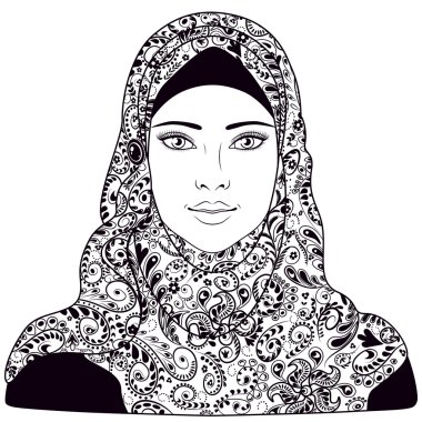 Müslüman kız hijab giyinmiş.