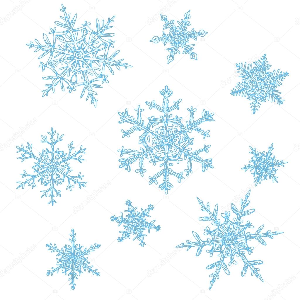 Hand Drawn Snowflakes