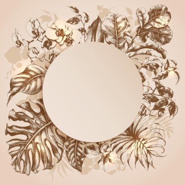 Tropik bitkiler çerçeve.