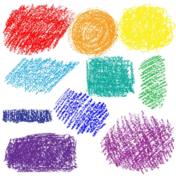 Ensemble coloré de texture craie . — Image vectorielle