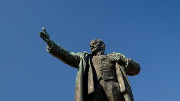 Leider Van Het Wereldproletariaat Vladimir Iljitsj Lenin Monument Stad Sint — Stockvideo